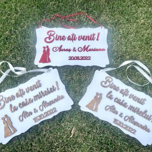 Placuță întâmpinare nuntă personalizată “Bine ați venit”